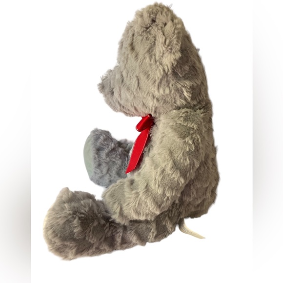 Walgreens Gray Teddy Bear Red Bow & Heart on Foot 13" Stuffed Animal Plush HTF. - Picture 2 of 11
